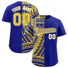 Royal Gold Tribal Split Baseball Jersey 1