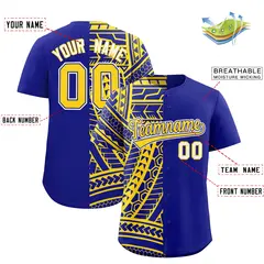Royal Gold Tribal Split Baseball Jersey 2