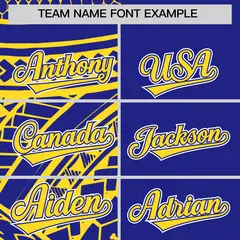 Royal Gold Tribal Split Baseball Jersey 3