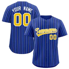 Royal Gold White Bi-Color Striped Baseball Jersey