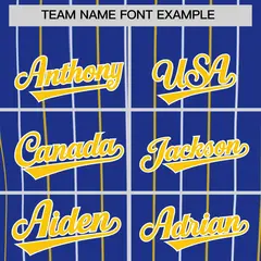 Royal Gold White Bi-Color Striped Baseball Jersey 3