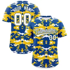 Royal Gold-White Camo Authentic Baseball Jersey