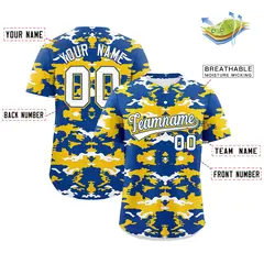 Royal Gold-White Camo Authentic Baseball Jersey 2