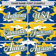 Royal Gold-White Camo Authentic Baseball Jersey 3