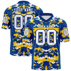 Royal Gold-White Camo Authentic Football Jersey 1