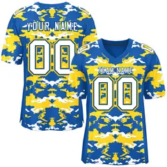 Royal Gold-White Camo Authentic Football Jersey 1