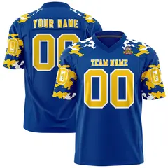 Royal Gold-White Camo Authentic Football Jersey
