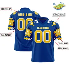 Royal Gold-White Camo Authentic Football Jersey 2