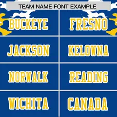 Royal Gold-White Camo Authentic Football Jersey 3
