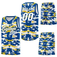 Royal Gold-White Camo Basketball Jersey 6