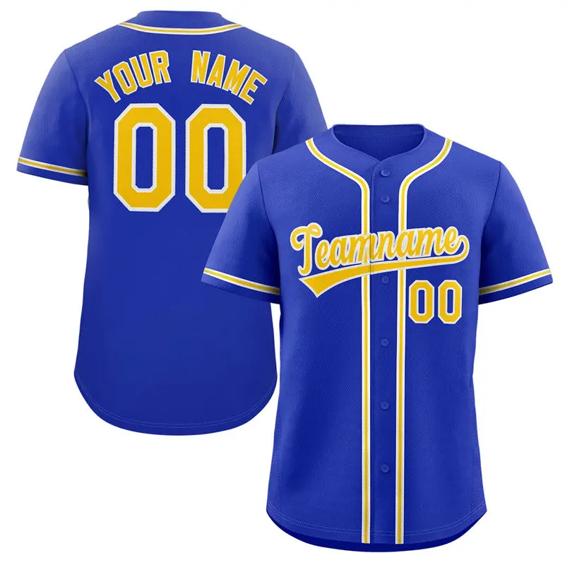 Royal Gold-White Classic Authentic Baseball Jersey