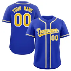Royal Gold-White Classic Authentic Baseball Jersey 1