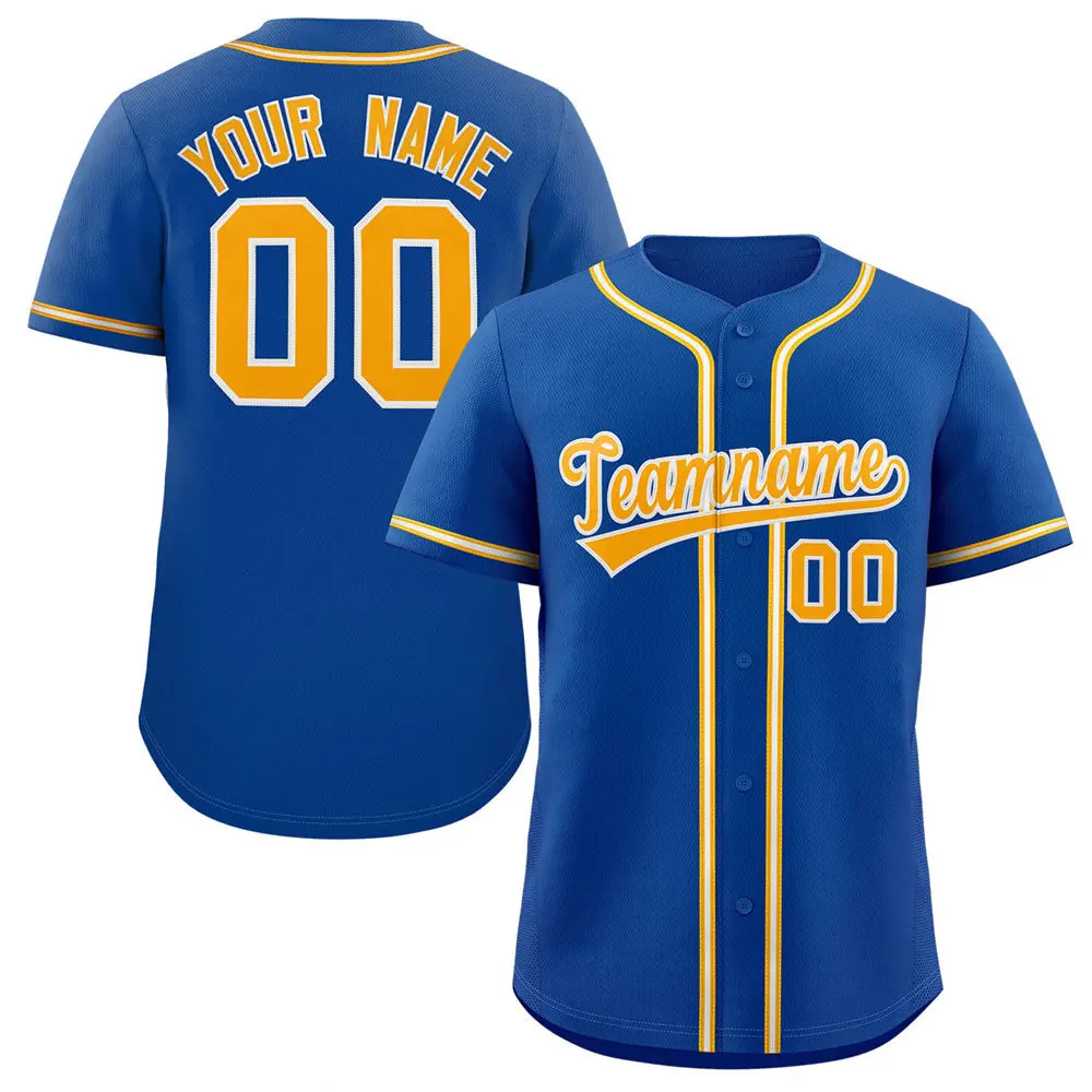 Royal Gold-White Classic Authentic Baseball Jersey