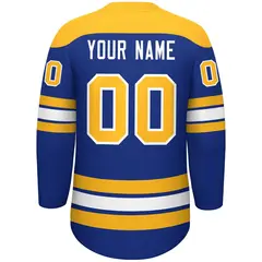 Royal Gold White Classic Lace-Up Neck Hockey Jersey 8