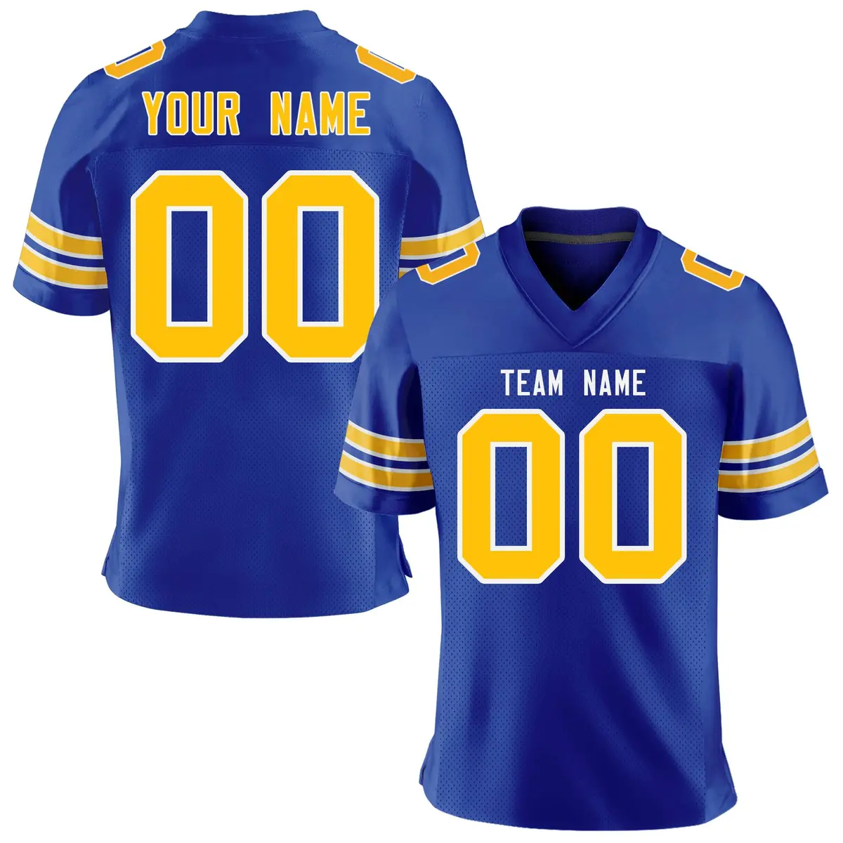 Royal Gold-White Classic Mesh Authentic Football Jersey
