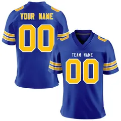 Royal Gold-White Classic Mesh Authentic Football Jersey 1