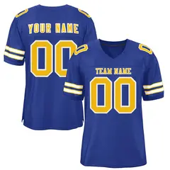 Royal Gold-White Classic Mesh Authentic Football Jersey