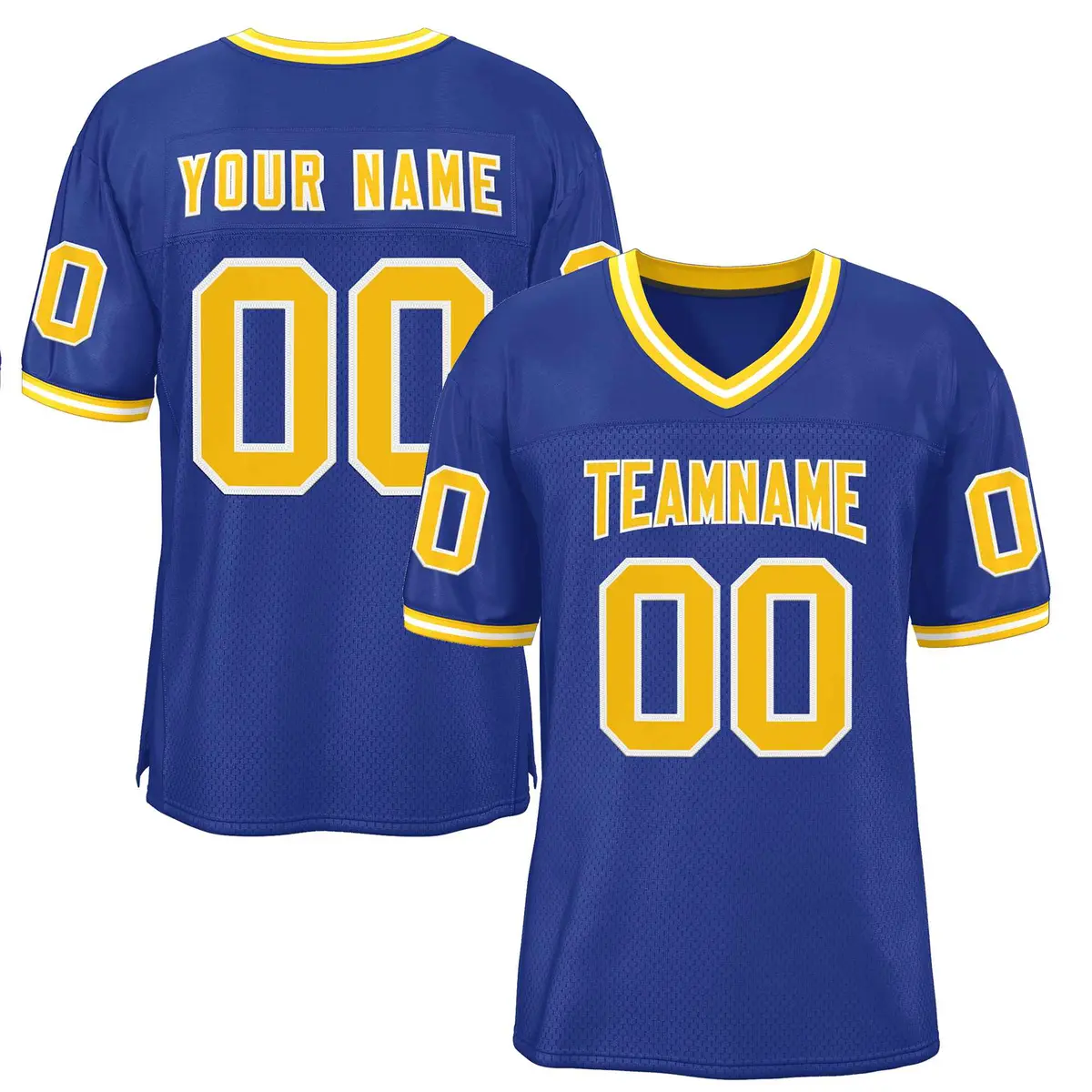 Royal Gold-White Classic Style Authentic Football Jersey