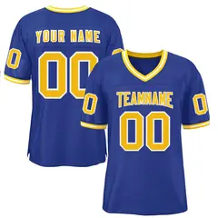 Royal Gold-White Classic Style Authentic Football Jersey