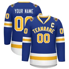 Royal Gold-White Classic Style Hockey Jersey