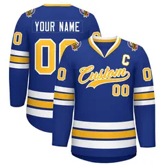 Royal Gold-White Classic Style Hockey Jersey
