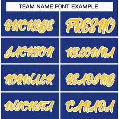 Royal Gold-White Classic Style Hockey Jersey 3