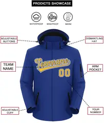 Royal Gold-White Classic Style Waterproof Jacket 2