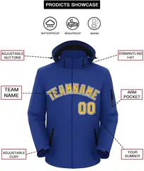 Royal Gold-White Classic Style Waterproof Jacket 2