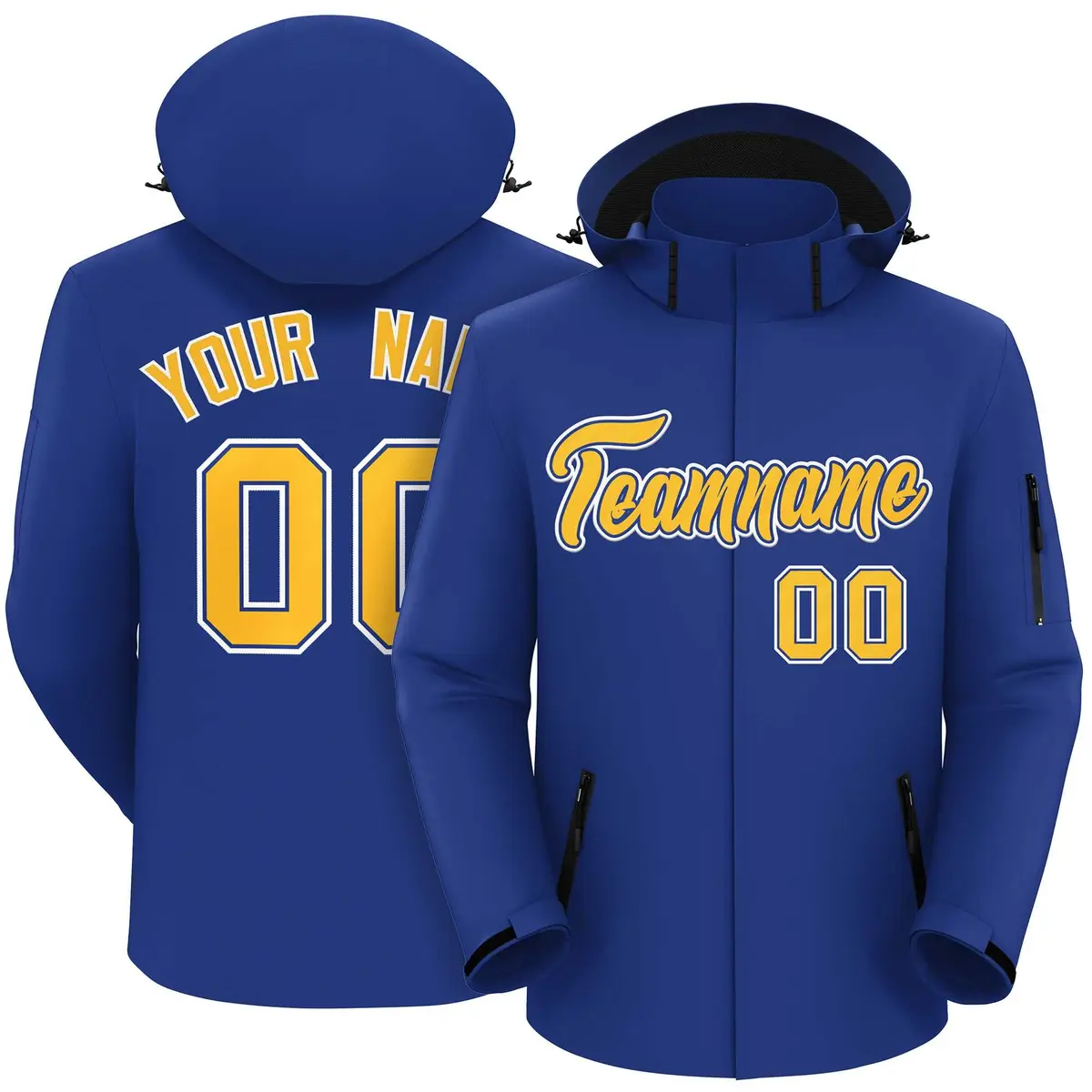 Royal Gold-White Classic Style Waterproof Jacket