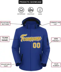 Royal Gold-White Classic Style Waterproof Jacket 2