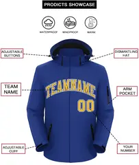 Royal Gold-White Classic Style Waterproof Jacket 2
