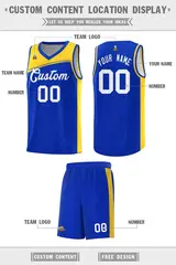 Royal Gold-White Color Block Basketball Jersey 2