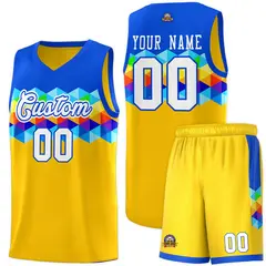 Royal Gold-White Colorful Basketball Jersey Sets