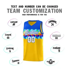 Royal Gold-White Colorful Basketball Jersey Sets 3