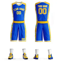 Royal Gold-White Graffiti Lightning Basketball Jersey