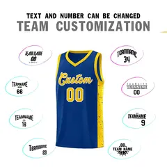 Royal Gold-White Side Splash Basketball Jersey 4
