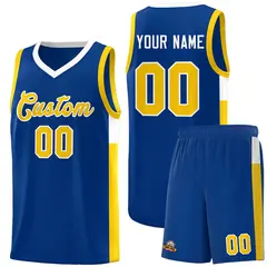 Royal Gold-White Side Two-Tone Classic Basketball Jersey