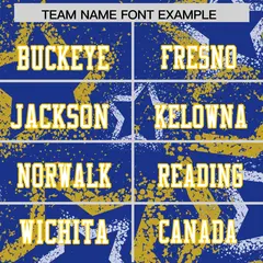 Royal Gold White Star Graffiti Authentic Football Jersey 3