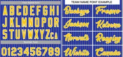 Royal Gold-White Stripe Authentic Fashion Baseball Jersey 3