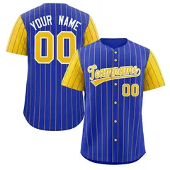 Royal Gold-White Stripe Raglan Baseball Jersey
