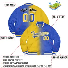 Royal Gold-White Two Tone Gradient Letterman Varsity Jacket 2