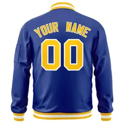 Royal Gold-White Varsity Full-Zip Letterman Bomber Jacket 4