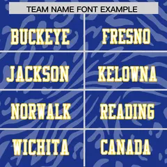 Royal Gold-White Zebra Stripes Football Jersey 3