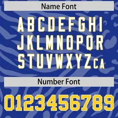 Royal Gold-White Zebra Stripes Football Jersey 4