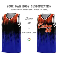 Royal Gradient Dots Pattern Basketball Jersey 3