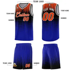 Royal Gradient Dots Pattern Basketball Jersey 5