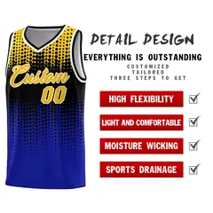 Royal Gradient Dots Pattern Basketball Jersey 2