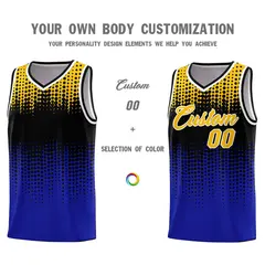Royal Gradient Dots Pattern Basketball Jersey 3