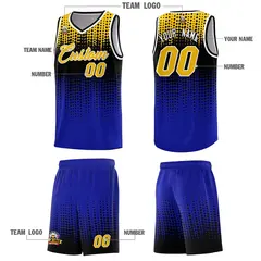 Royal Gradient Dots Pattern Basketball Jersey 5