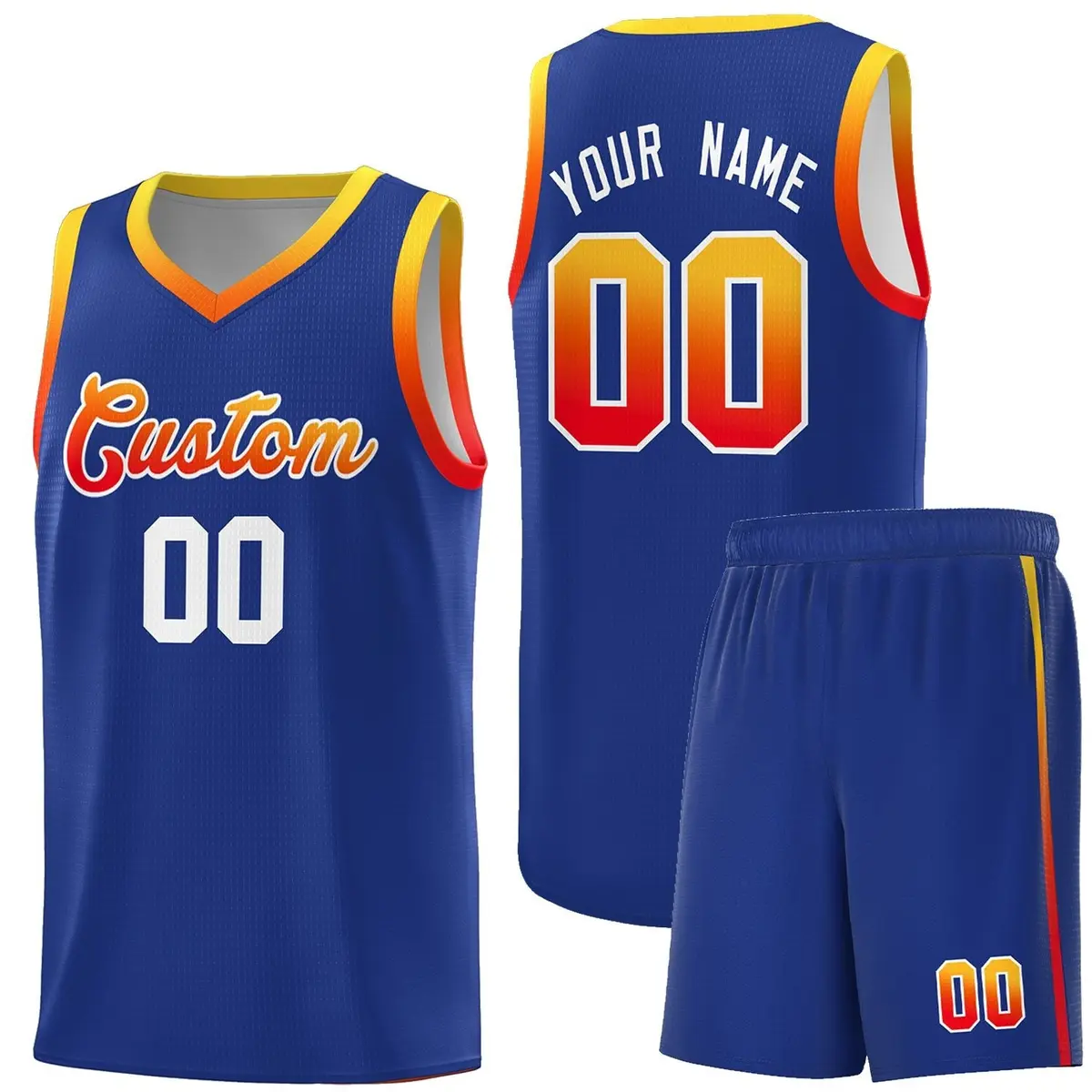Royal Gradient Font Sports Uniform Basketball Jersey